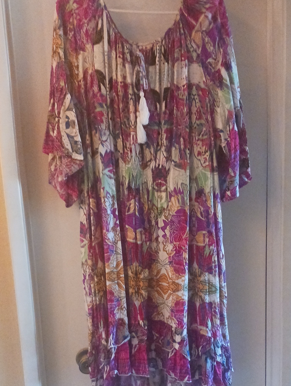 Avenue Floral Midi Dress In Pink, Green, Cream